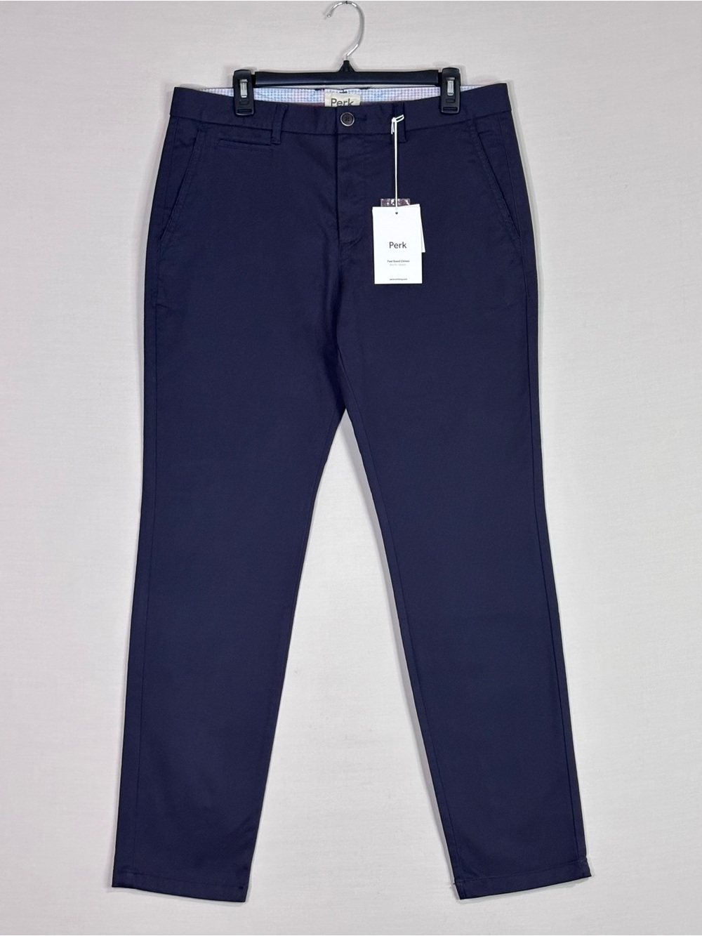 Perk Slim Fit Stretch Navy Chino Pants NWT Tailored Modern 34x32